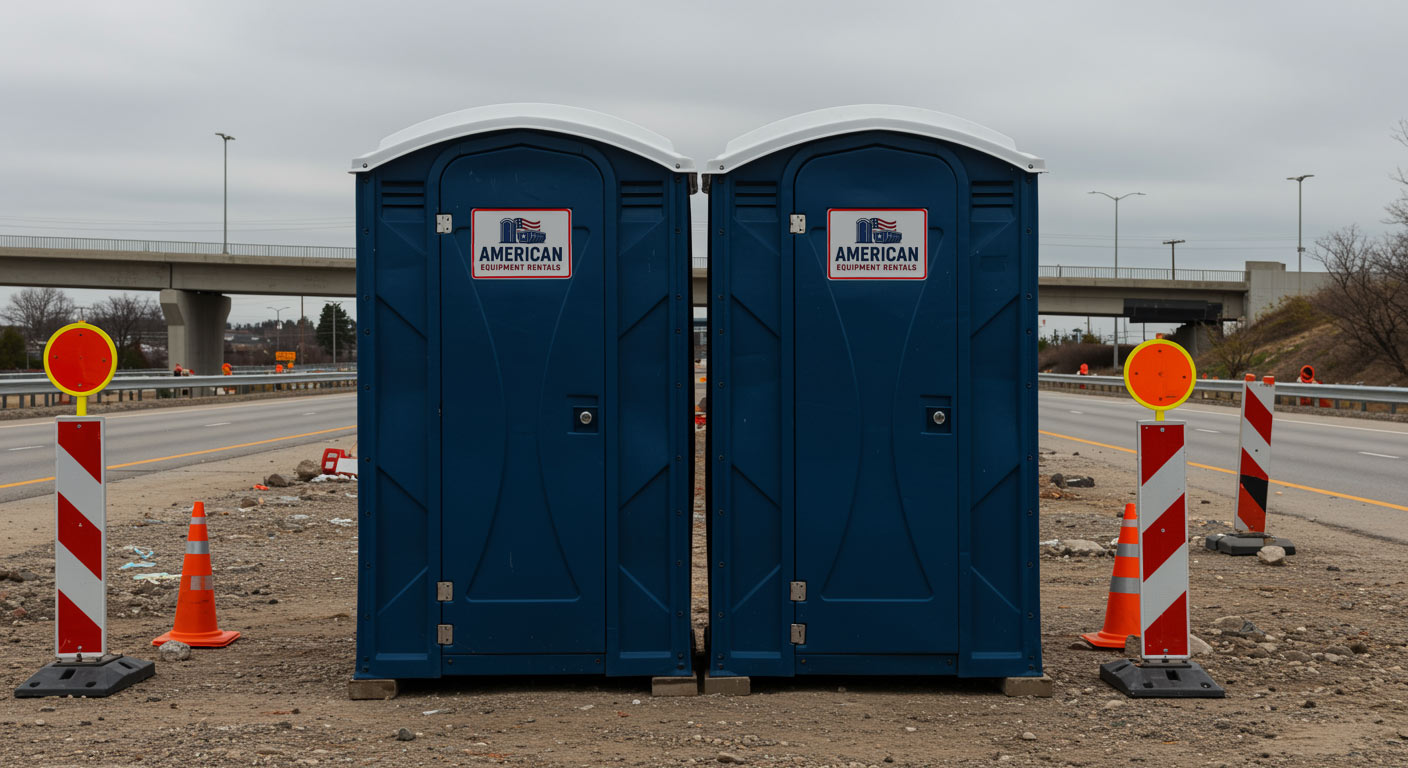 American Equipment Portable toilets rentals for construction